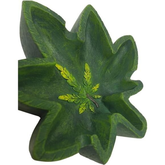 Pot Leaf Shape Cigarette Ashtray for Outdoors and Indoors Use -Modern Home Decor - Picture 2 of 5